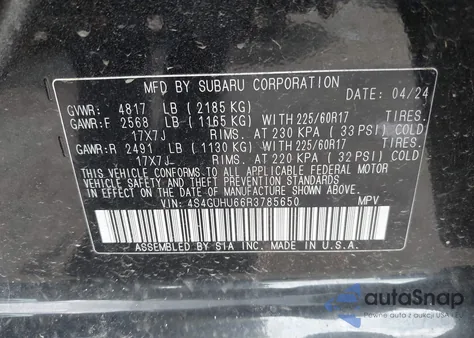 2024 Subaru Crosstrek Wilderness from USA, damaged, VIN 4S4GUHU66R3785650